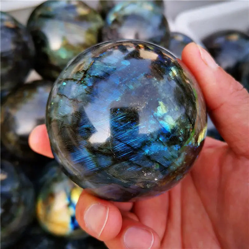 60mm Round Natural Labradorite Moonstone Polished Sphere