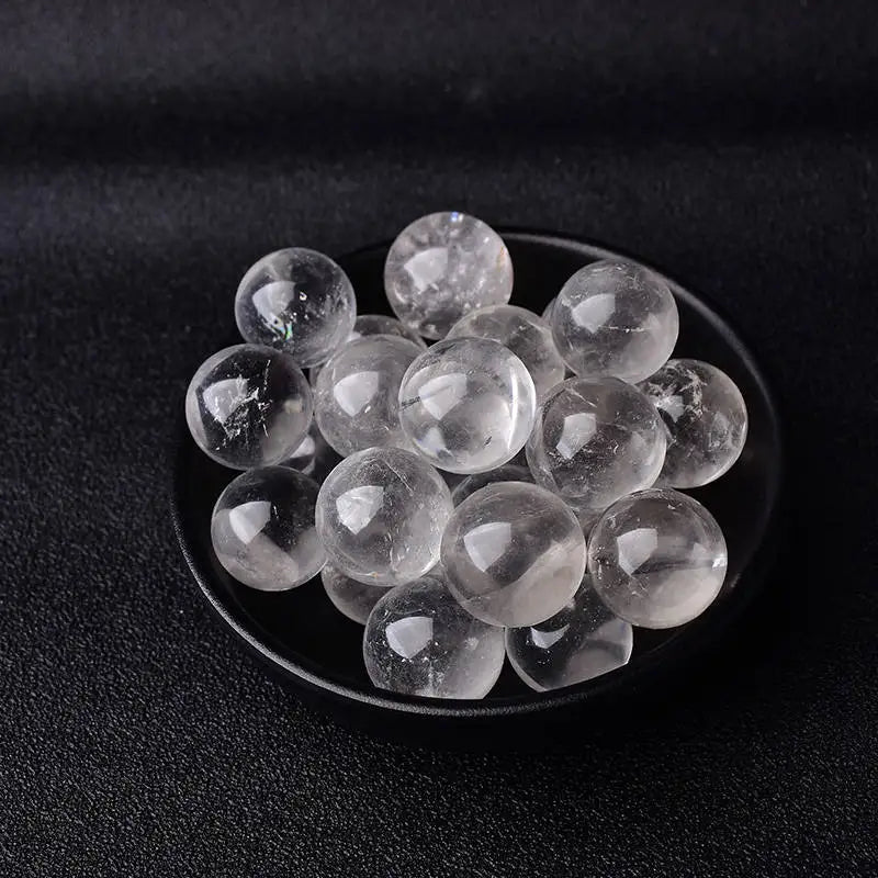 40mm Natural White Clear Quartz Crystal Sphere Healing Rock Stone