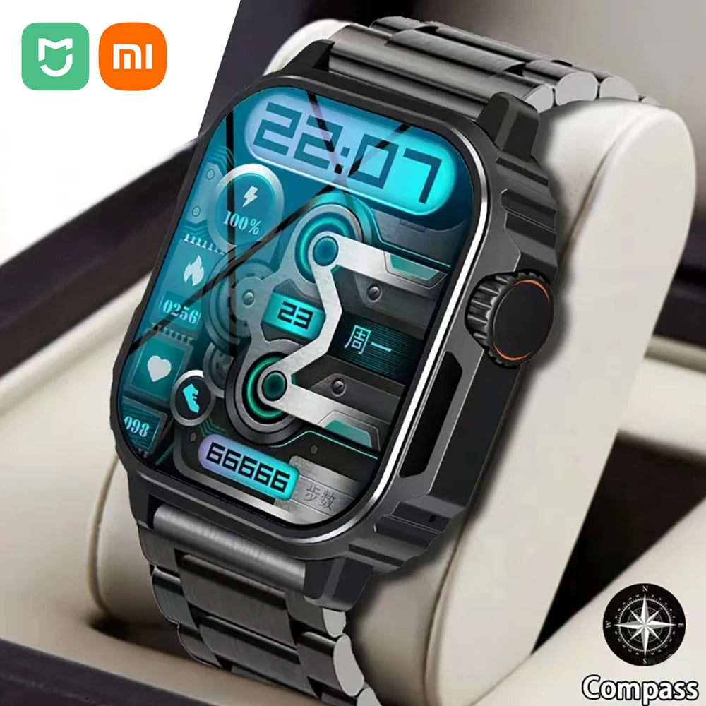 Outdoor Smart Watch Men AMOLED Screen Compass Siri Voice GPS Motion Path Bluetooth Call Smartwatch