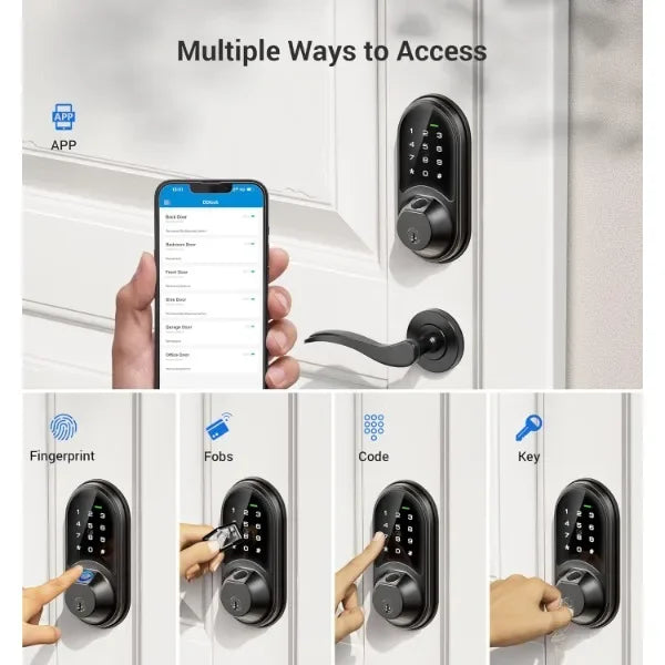 Veise Smart Lock, Fingerprint Door Lock, 7-in-1 Keyless Entry Door Lock