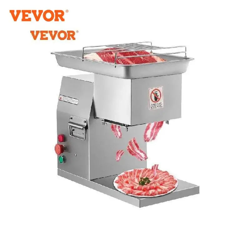 VEVOR 250Kg/H Electric Meat Slicer Stainless Steel 3mm Blades Meat Cutter Grinder Machine