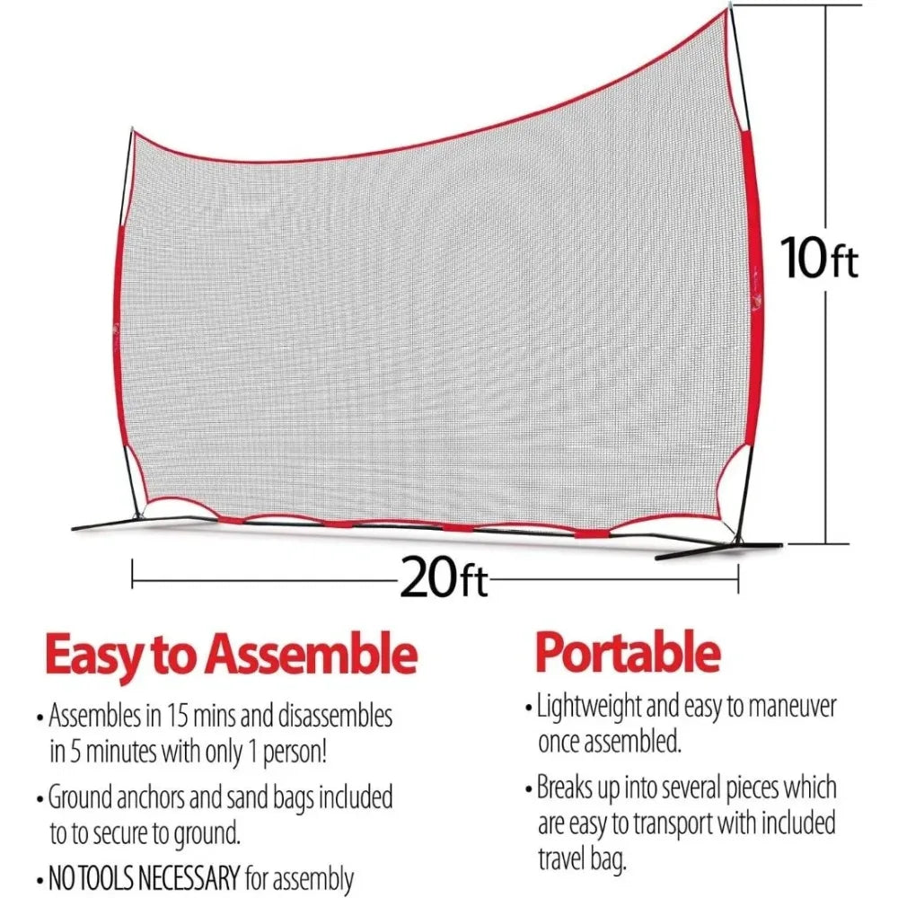 20x10ft Sports Net | 200 SQ feet of Protection | Multi Sport Netting Barrier, Sports Net